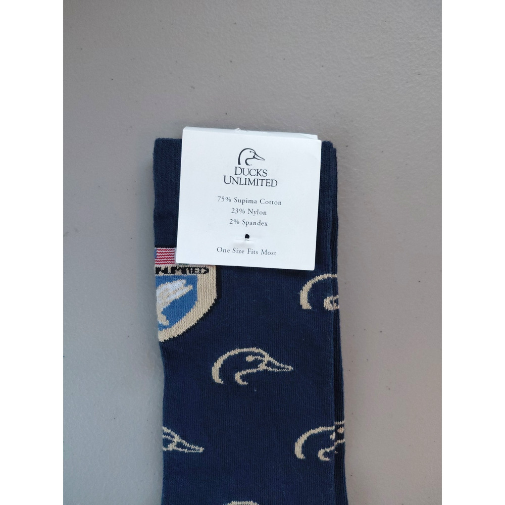 NWT 1 Pair Ducks Unlimited Office Cotton Socks Size Men's Navy Blue One Size VTG - Picture 5 of 5